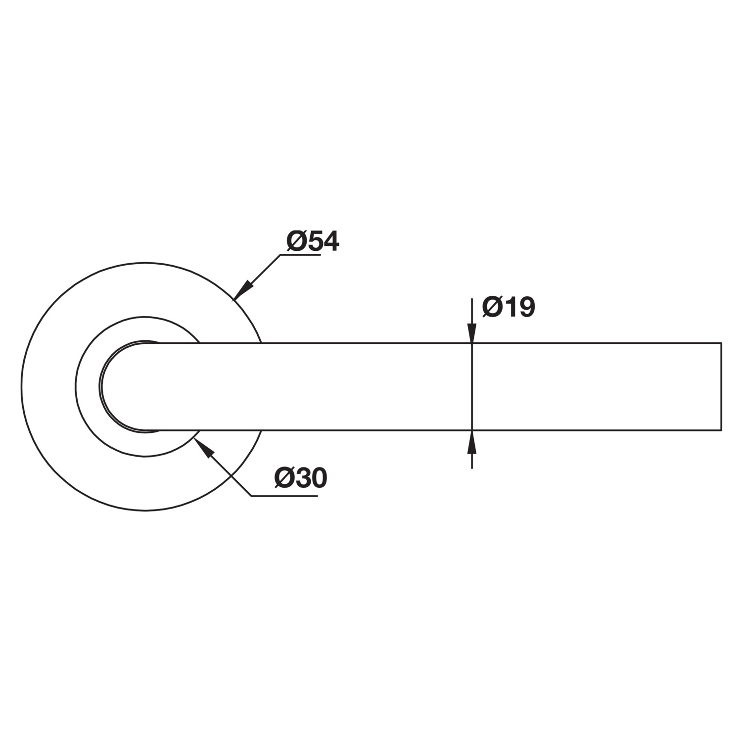 Hafele Glenelg Door Lever Handle on Round Rose Passage Satin Brass 911. ...