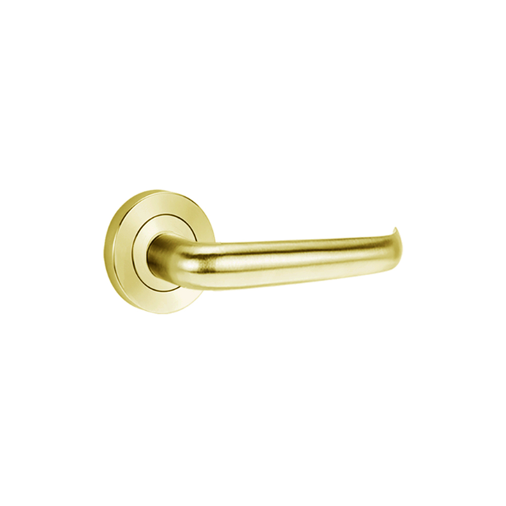 Lockwood 180 Door Lever on Round Rose Full Set Polished Brass 1220/1221 ...