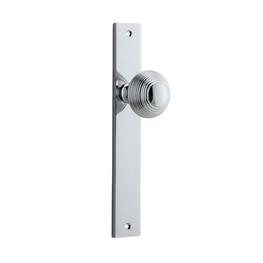 Iver Guildford Door Knob on Rectangular Backplate Passage Chrome Plated ...