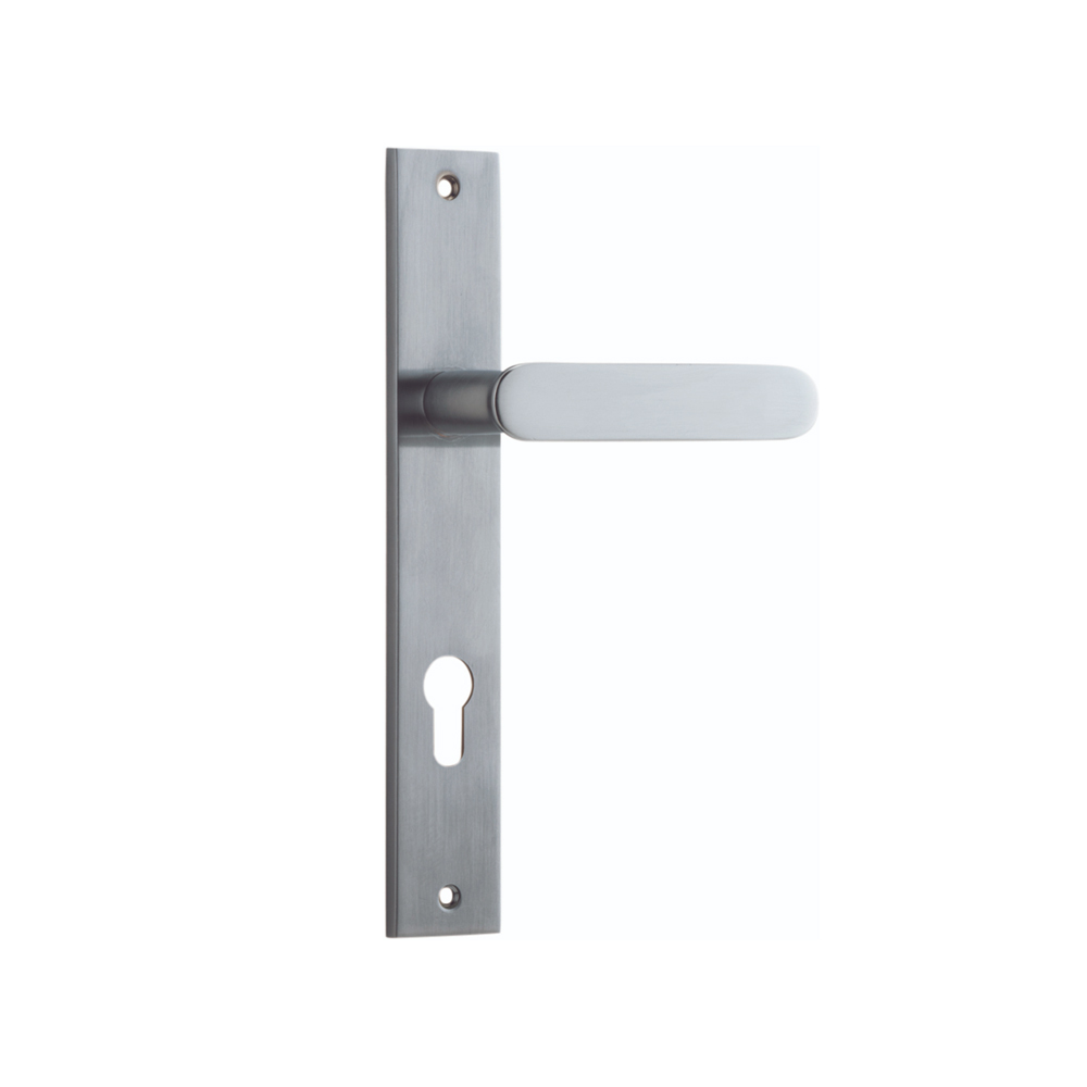 Bankston 12248e85 Door Lever Bronte Rectangular Euro Brushed Chrome