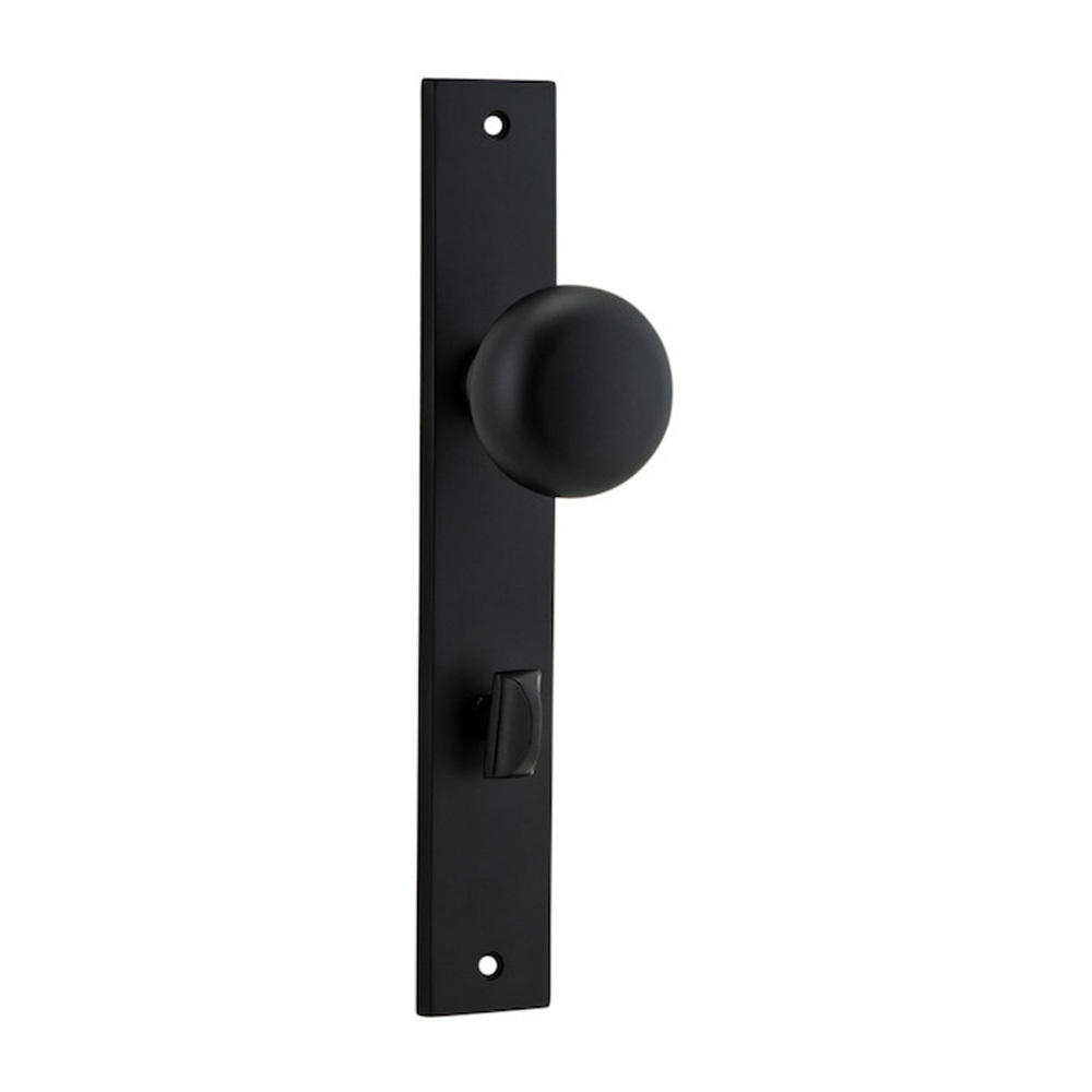 Iver Cambridge Door Knob on Rectangular Backplate Privacy Matt Black ...