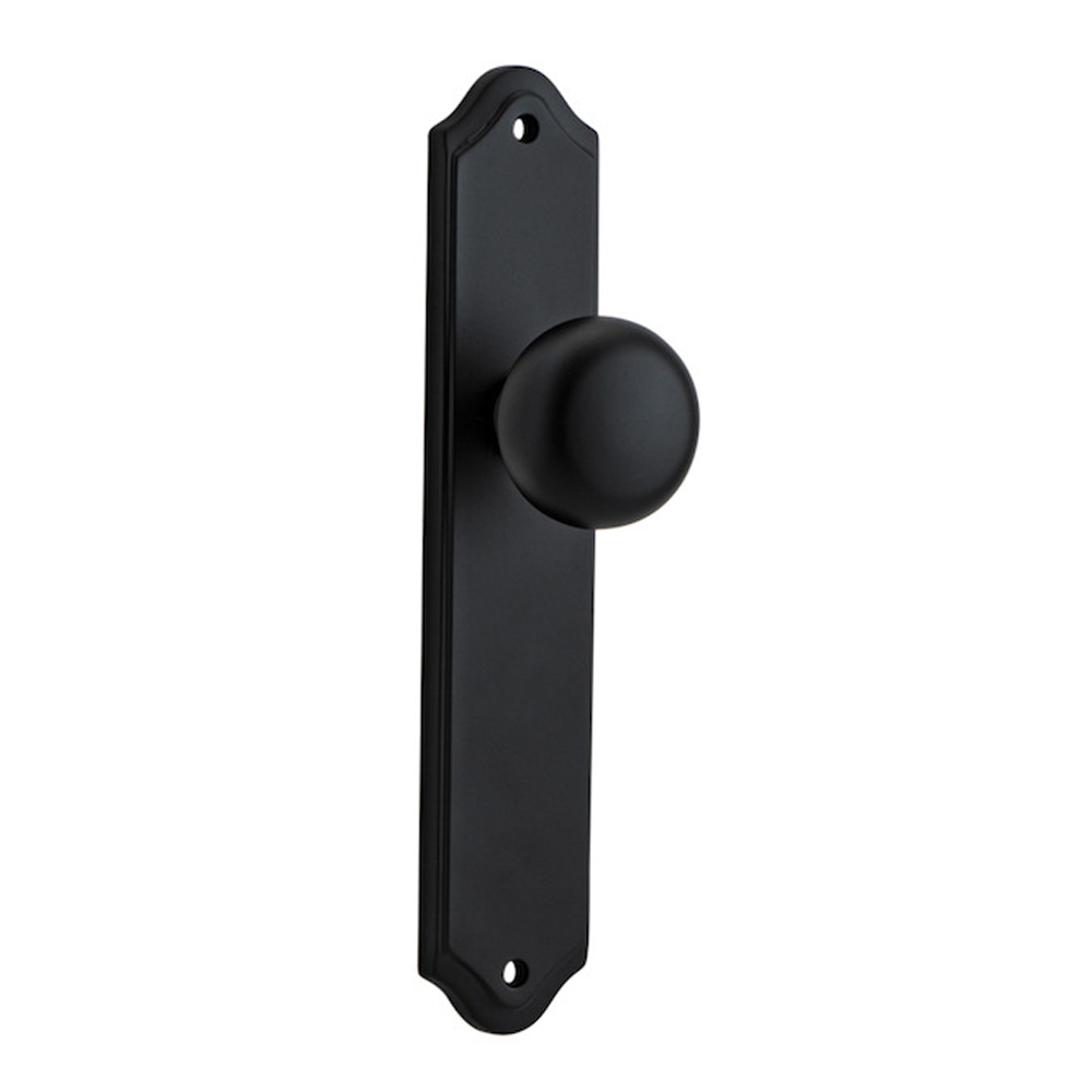 Iver Cambridge Door Knob on Shouldered Backplate Passage Matt Black ...