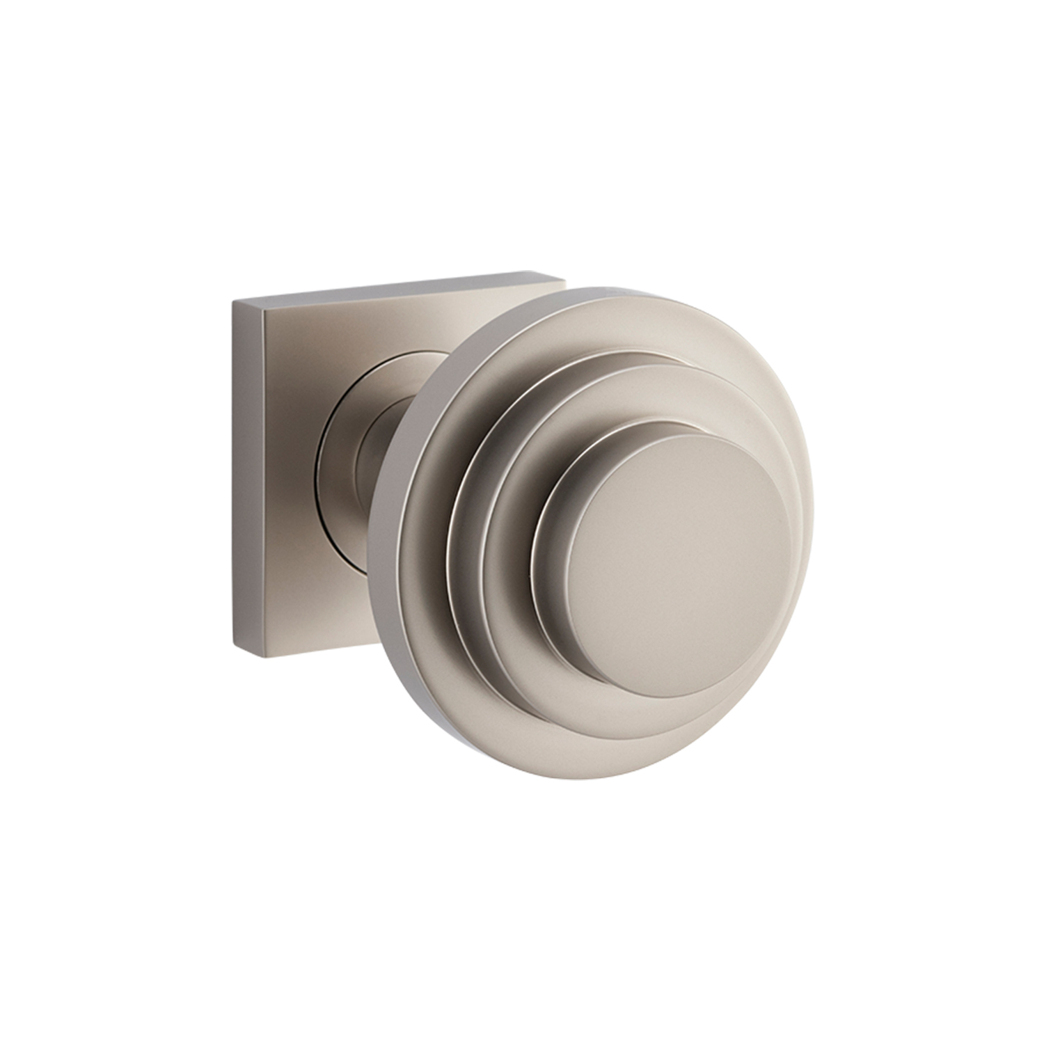 Bankston Sans Arc Zzzigurat Door Knob on Square Rose Smooth Nickel ...