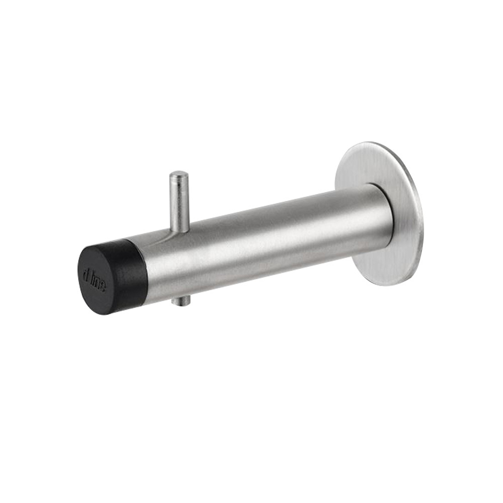 D Line Door Stop with Coat Pin 125mm Satin Stainless Steel 14506502126 ...