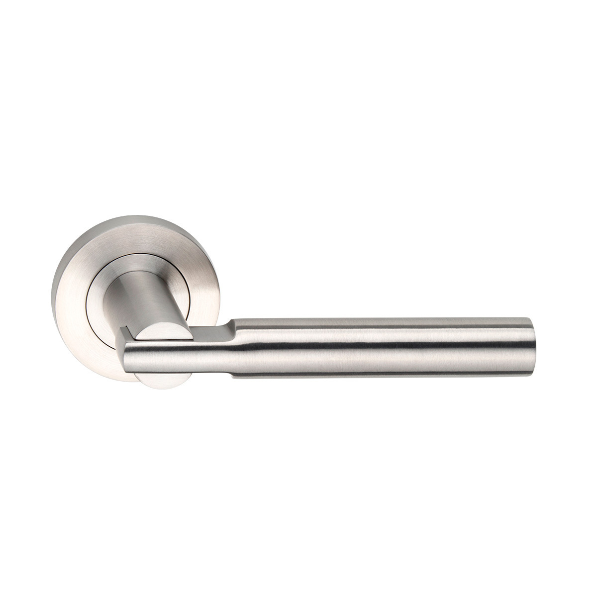 Dormakaba Coastal Door Lever Handle On Round Rose Satin Stainless 4300 ...