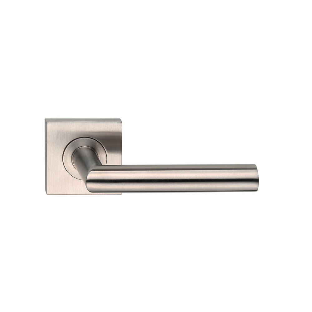 Madinoz Coastal Door Lever Handle On Square Rose Satin Stainless ...