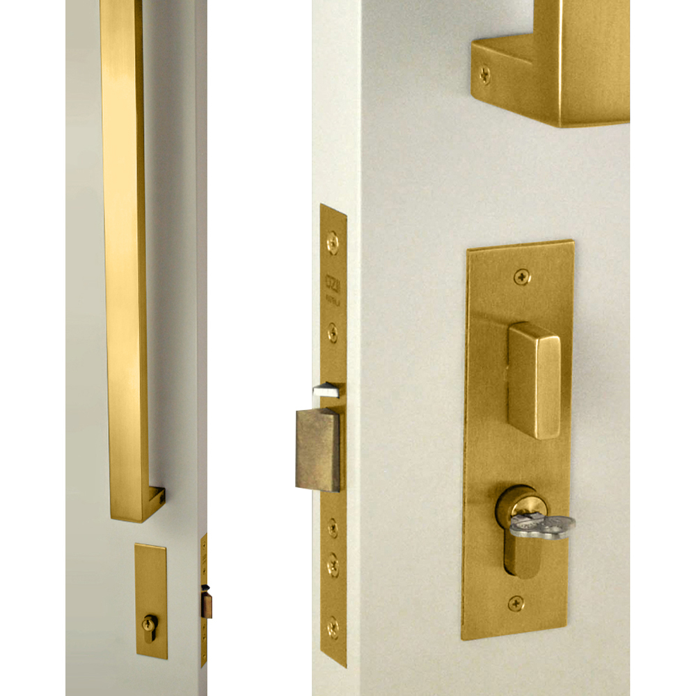 Nidus OZI 4 Mortice Lock Pull Handle Set Satin Brass CDL-888-O-REC-SB ...