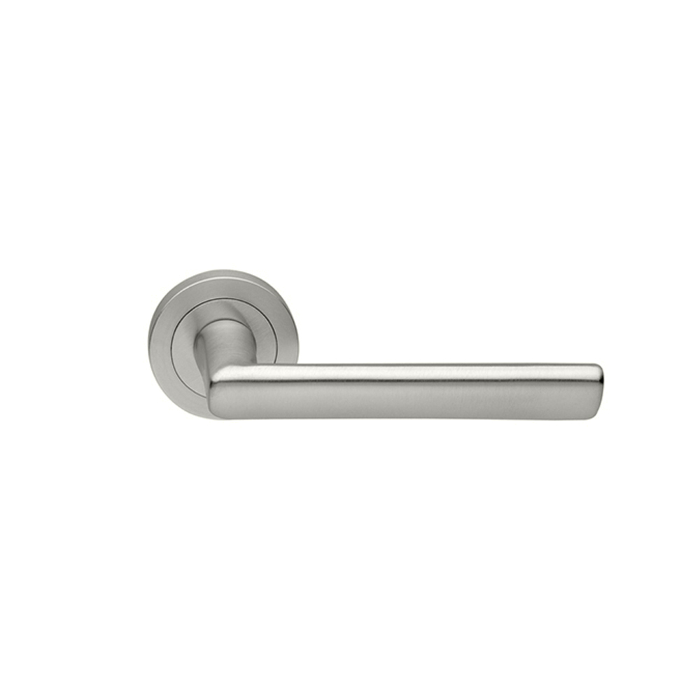 Manital Stella Door Handle Lever Set on Round Rose 50mm Satin Nickel ...