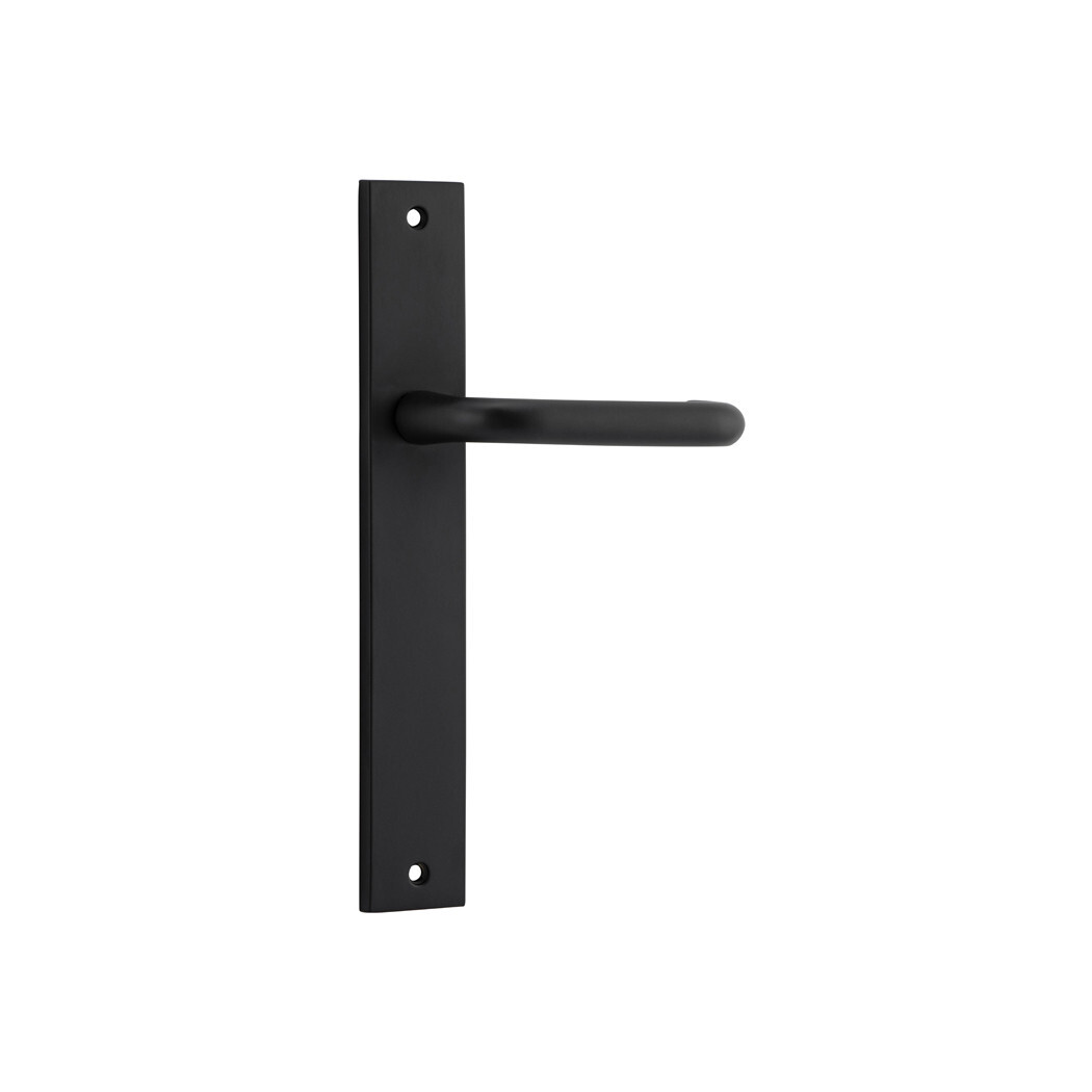 Iver Oslo Door Lever Handle on Rectangular Backplate Passage Matt Black ...