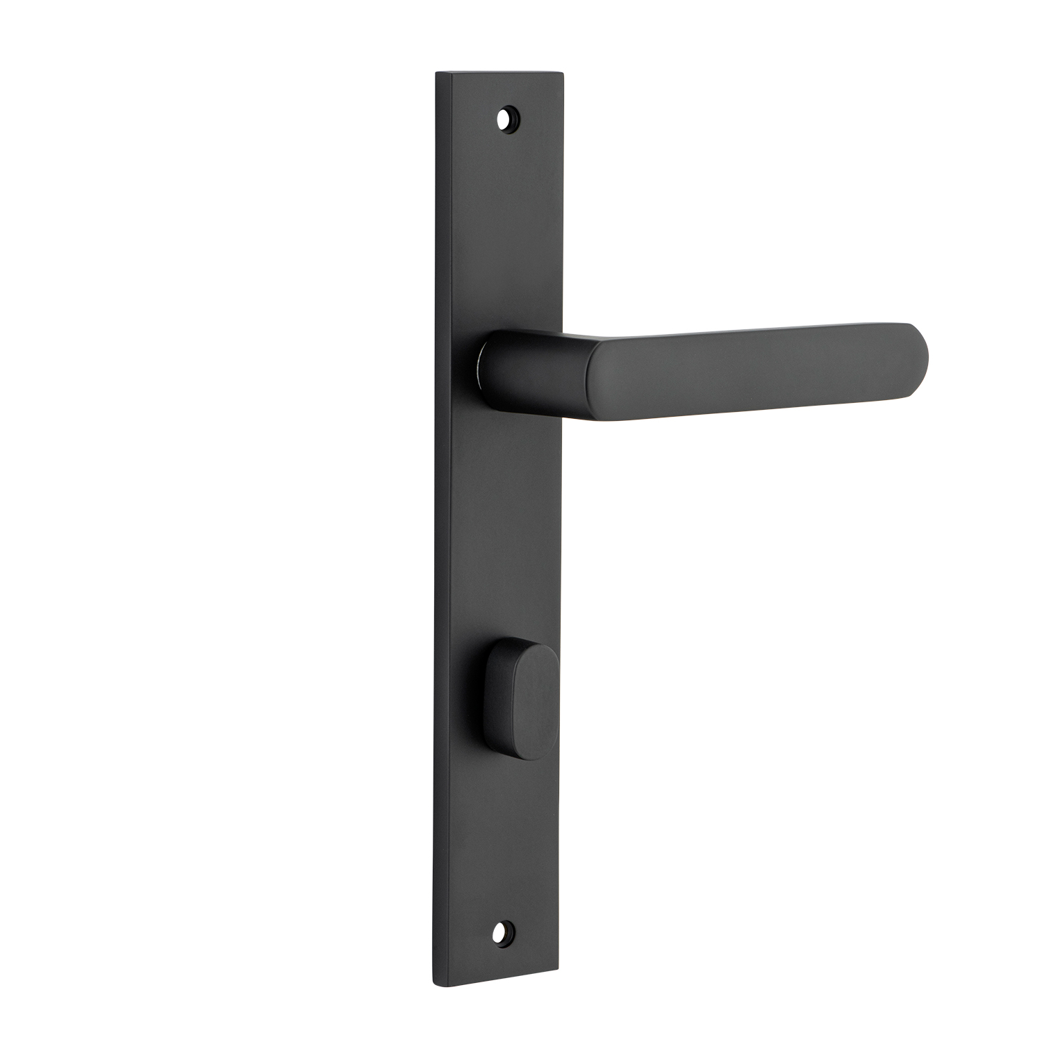 Iver Osaka Lever Handle on Rectangular Backplate Privacy Matt Black ...