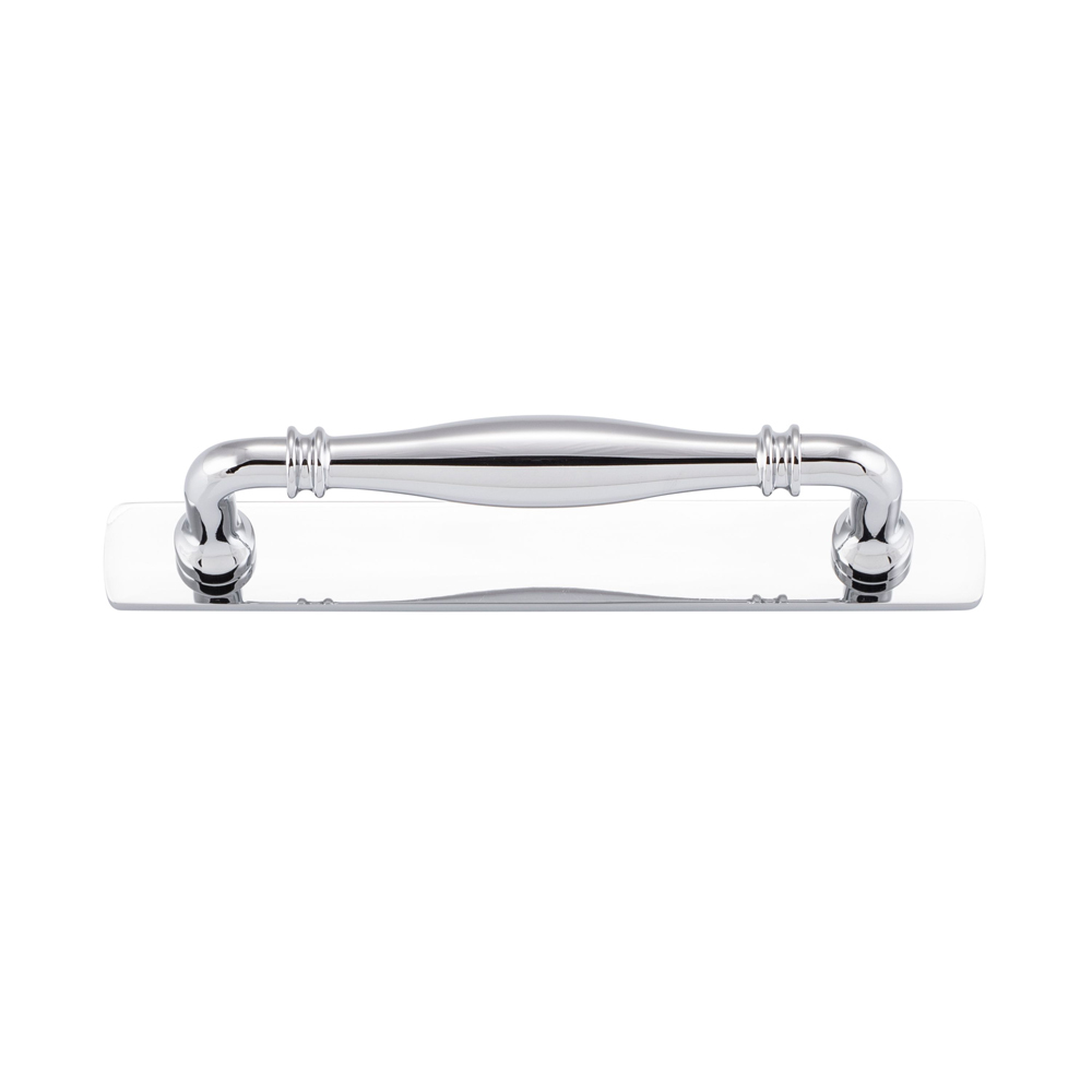 Iver Sarlat Cabinet Pull Handle with Backplate CTC 128mm Polished ...