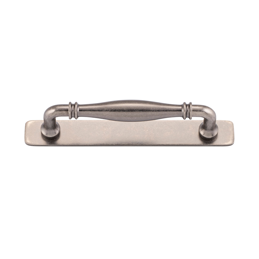 Iver Sarlat Cabinet Pull Handle with Backplate 128mm Distressed Nickel ...