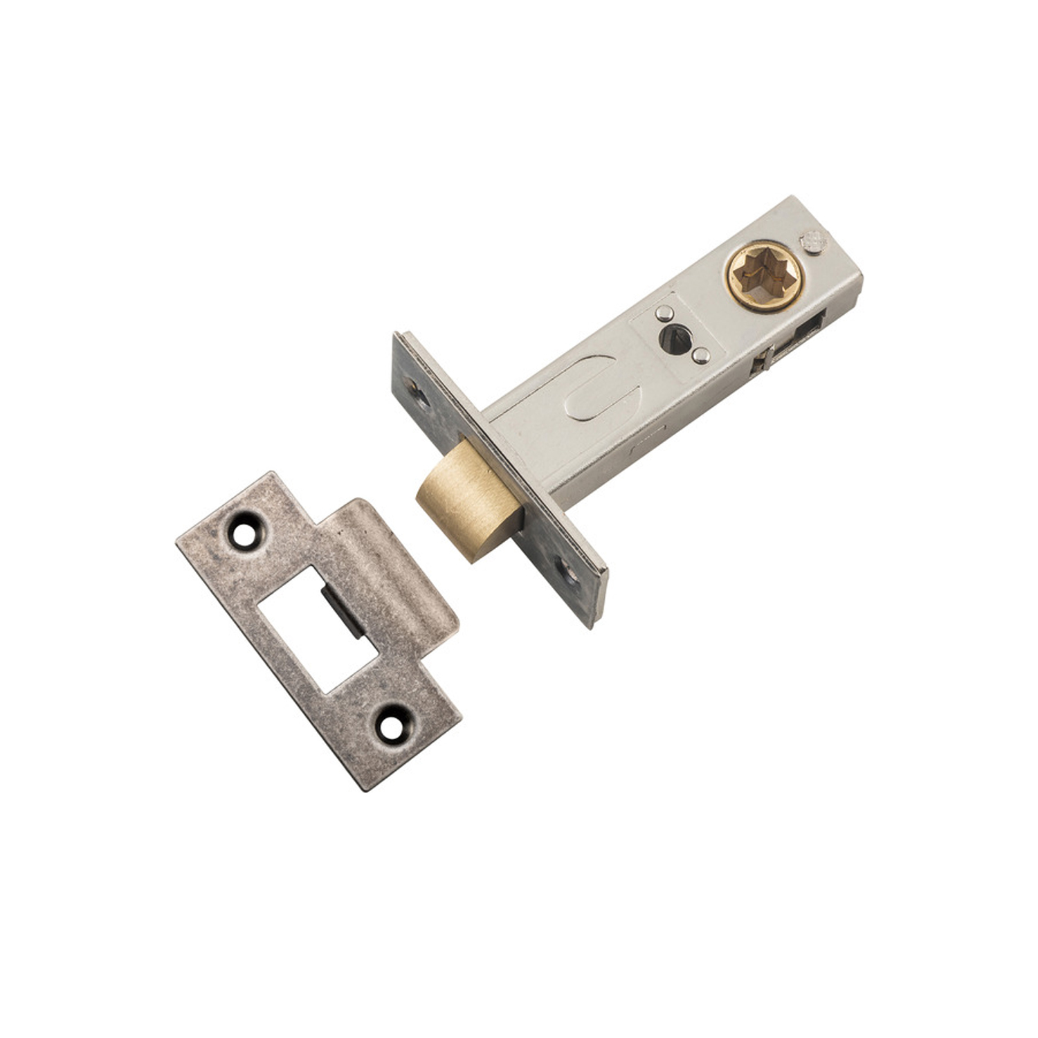 Iver Hard Sprung Split Cam Tube Latch Distressed Nickel 60mm 21502 ...