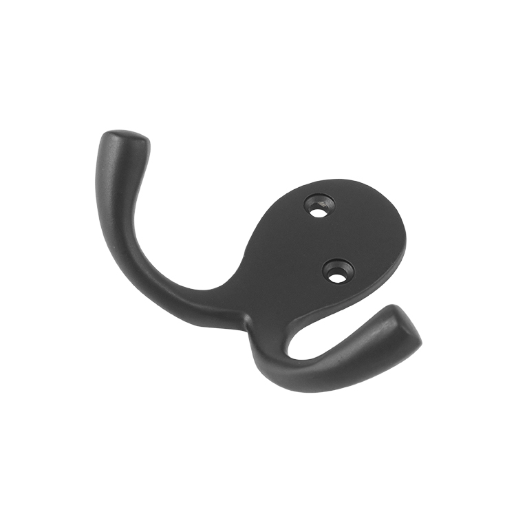 Tradco 9706 Double Wardrobe Hook Matte Black 75mm Free