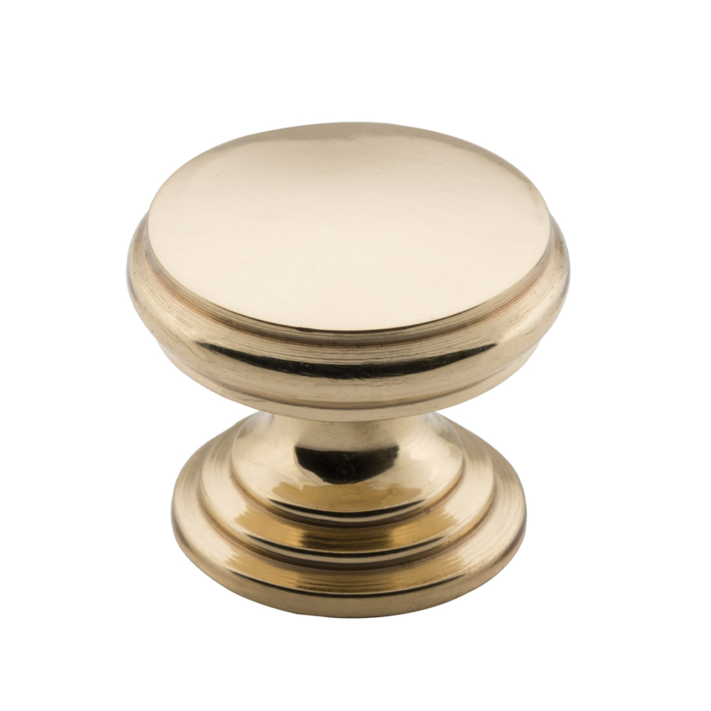 Tradco Flat Cupboard Knob 25mm Polished Brass TD3679 | Keeler Hardware