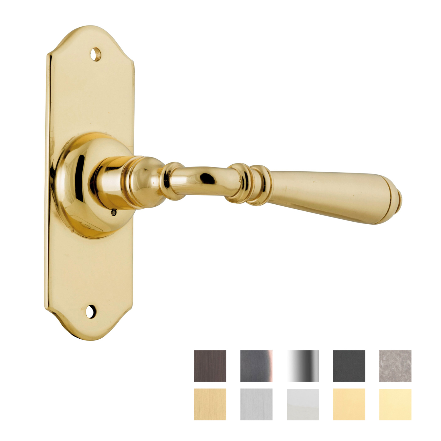 Tradco Reims Lever Door Handle on Short Backplate Passage