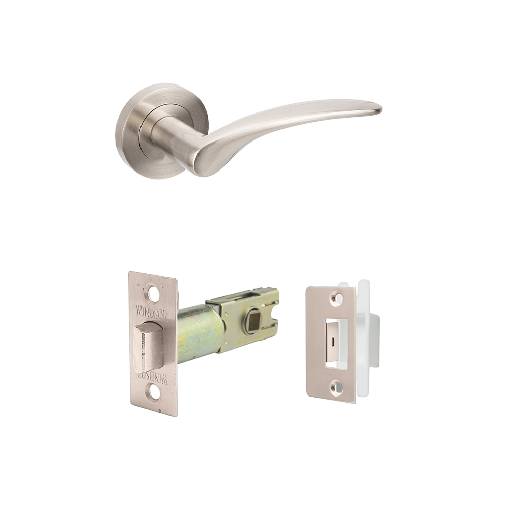 Zanda Apollo Door Handle Passage Set Brushed Nickel 7033BN | Keeler ...