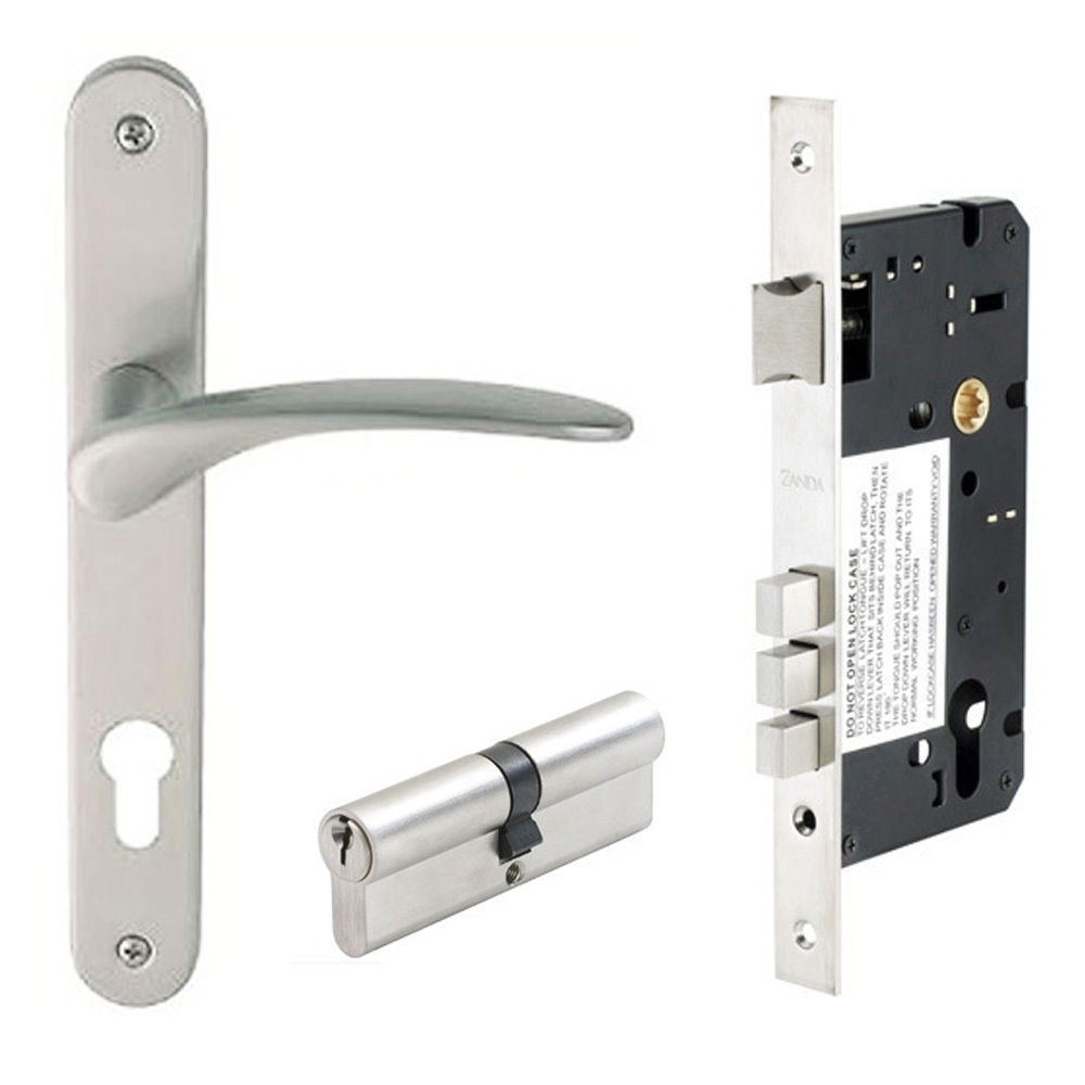 Zanda Apollo Longplate Lever Entrance Set 70mm Key/Key Satin Chrome ...