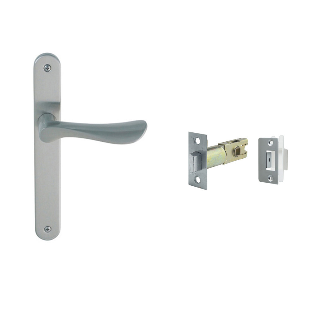 Zanda Juno Longplate Door Lever Handle Passage Set Satin Chrome 7046.PA ...