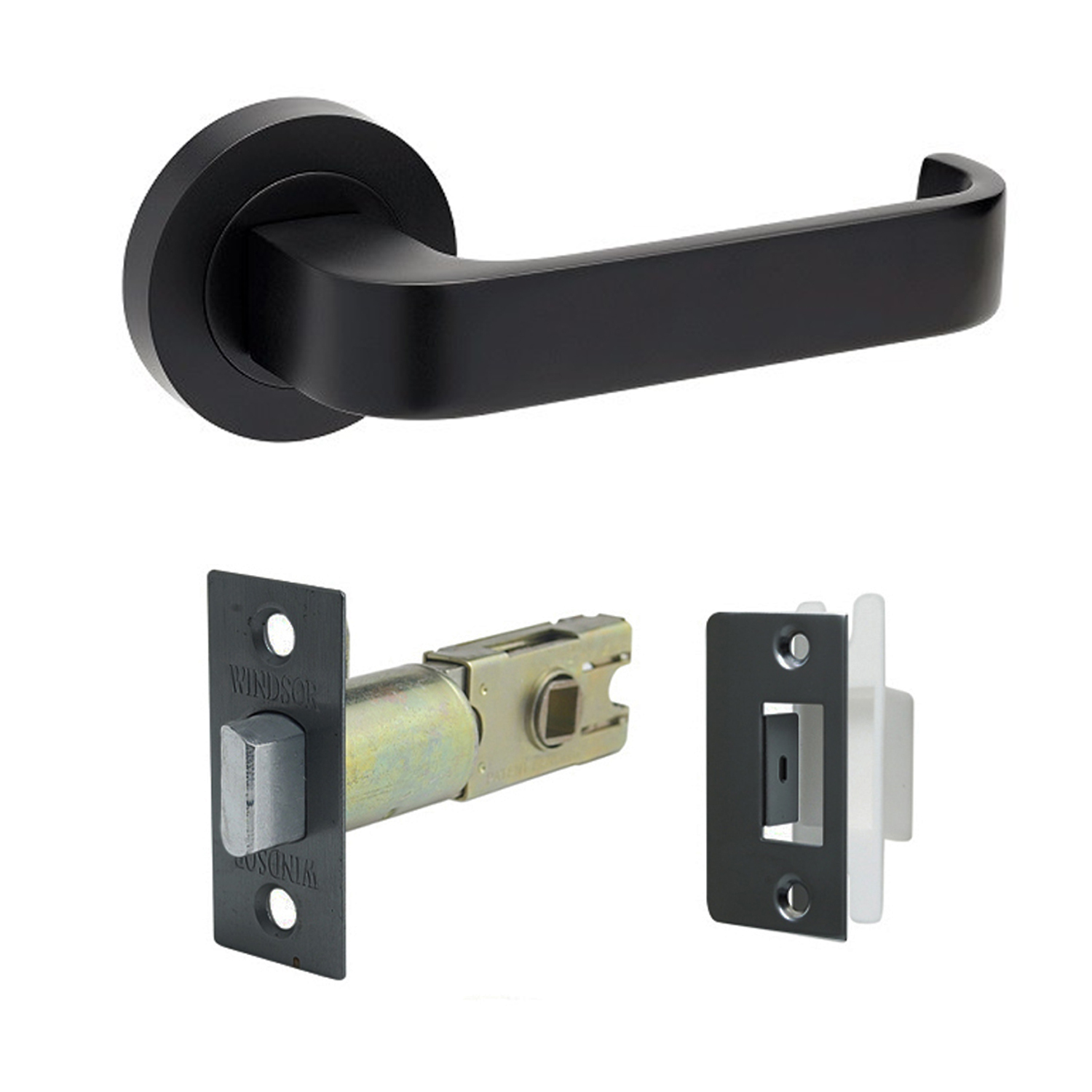 Zanda Streamline Door Lever Handle Passage Set Matt Black 7314.BLK ...