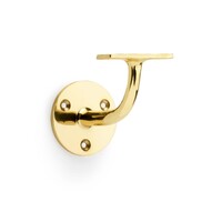 Alexander and Wilks Architectural Handrail Bracket Polished Brass Lacquered AW750PBL