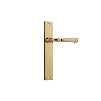 Iver Verona Lever Handle on Rectangular Backplate Passage Polished Brass 10206