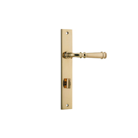 Iver Verona Lever on Rectangular Backplate Privacy Polished Brass 10206P85