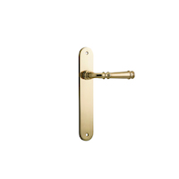 Iver Verona Door Lever Handle on Oval Backplate Passage Polished Brass 10230