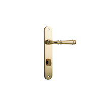 Iver Verona Door Lever Handle on Oval Backplate Privacy Polished Brass 10230P85