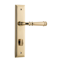 Iver Verona Lever Handle on Stepped Backplate Privacy Polished Brass 10242P85