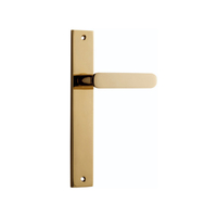 Iver Bronte Door Lever Handle on Rectangular Backplate Passage Polished Brass 10248