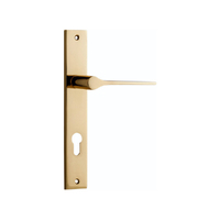 Iver Como Door Lever Handle on Rectangular Backplate Entrance Polished Brass 10254E85