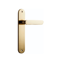 Iver Bronte Door Lever Handle on Oval Backplate Latch Polished Brass 10264