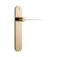 Iver Como Door Lever Handle on Oval Backplate Latch Polished Brass 10270