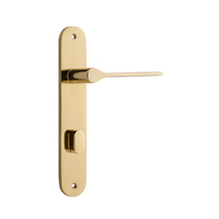 Iver Como Door Lever Handle on Oval Backplate Privacy Polished Brass 10270P85