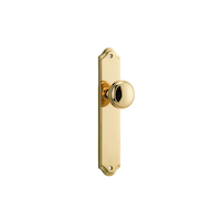 Iver Paddington Door Knob on Shouldered Backplate Passage Polished Brass 10326