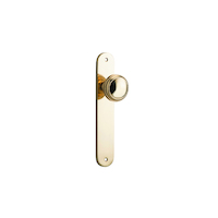 Iver Paddington Door Knob on Oval Backplate Passage Polished Brass 10332