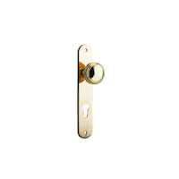 Iver Paddington Door Knob on Oval Backplate Euro Polished Brass 10332E85