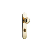 Iver Paddington Door Knob on Oval Backplate Privacy Polished Brass 10332P85