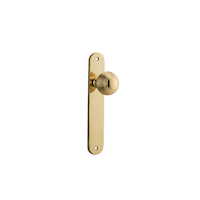 Iver Guildford Door Knob on Oval Backplate Passage Polished Brass 10336