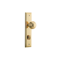 Iver Guildford Door Knob on Stepped Backplate Privacy Polished Brass 10342P85