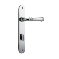 Iver Verona Door Lever Handle on Oval Backplate Privacy Chrome Plated 11730P85