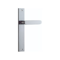 Iver Bronte Door Lever Handle on Rectangular Backplate Passage Polished Chrome 11748