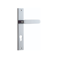 Iver Bronte Door Lever Handle on Rectangular Backplate Entrance Polished Chrome 11748E85