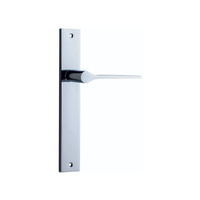 Iver Como Door Lever Handle on Rectangular Backplate Passage Polished Chrome 11754