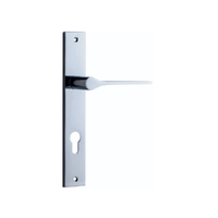 Iver Como Door Lever Handle on Rectangular Backplate Entrance Polished Chrome 11754E85