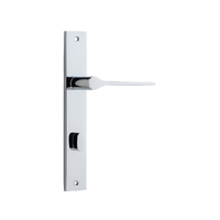 Iver Como Door Lever Handle on Rectangular Backplate Privacy Polished Chrome 11754P85