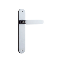 Iver Bronte Door Lever Handle on Oval Backplate Passage Polished Chrome 11764