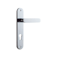 Iver Bronte Door Lever Handle on Oval Backplate Entrance Polished Chrome 11764E85