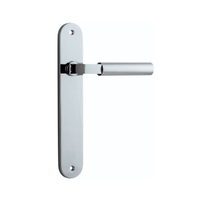 Iver Berlin Door Lever Handle on Oval Backplate Passage Polished Chrome 11766